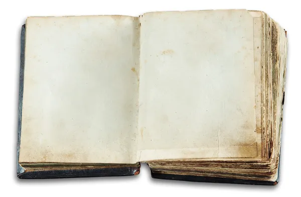 Boş sayfaları olan eski bir kitap — Stok fotoğraf