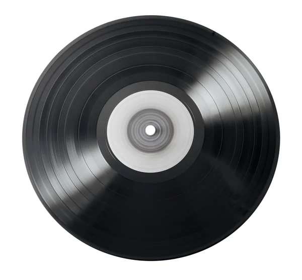 Vecchio disco in vinile isolato su dorso bianco — Foto Stock