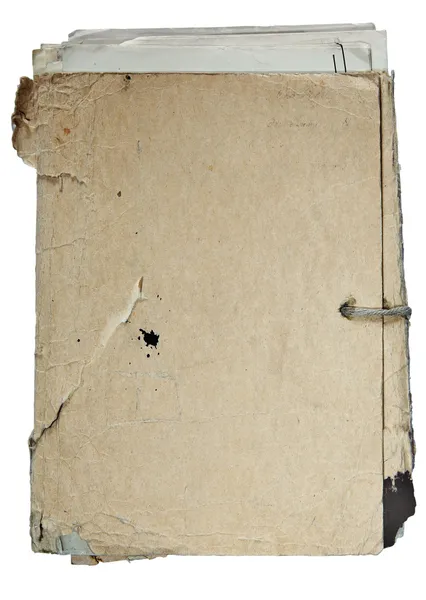 Старая папка со стопкой старых бумаг — стоковое фото