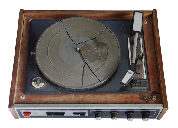 Starý gramofon, izolované — Stock fotografie