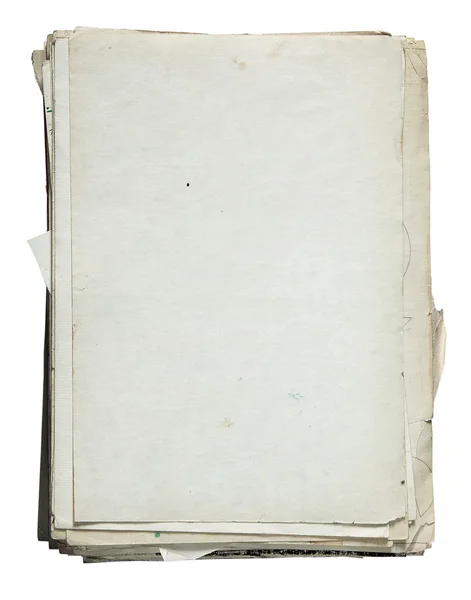 Stos starych dokumentów na białym tle — Zdjęcie stockowe