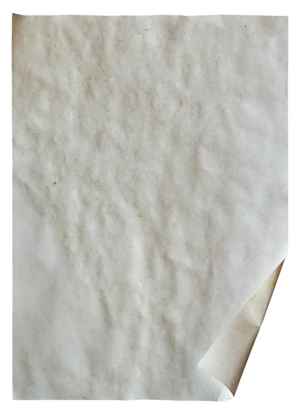 Старая бумага на белом фоне — стоковое фото