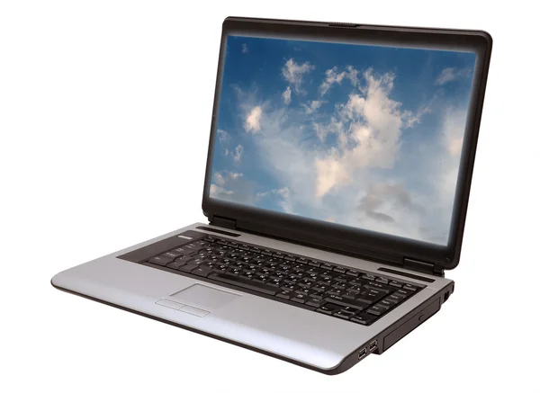 白い背景のノートパソコン — ストック写真