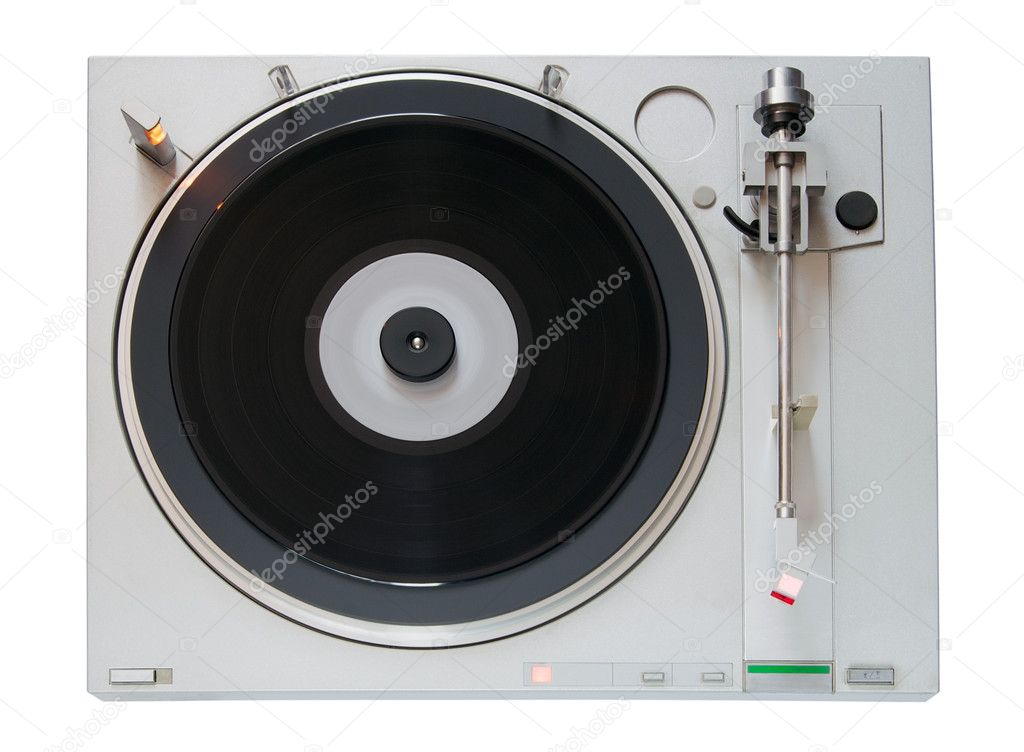 Vintage Vinyl player isolated on white