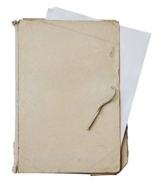 Old folder isolated on white background — Stock Photo, Image
