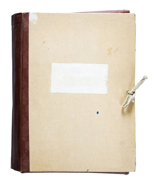 Старая папка на белом фоне
