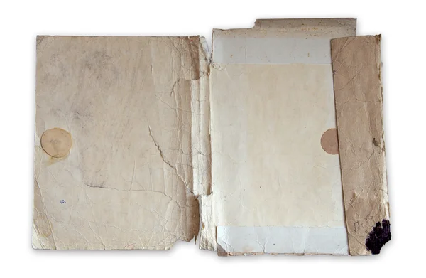 Stary folder na białym tle — Zdjęcie stockowe