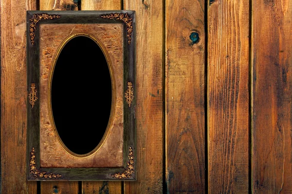 Vintage foto-frame op houten muur — Stockfoto