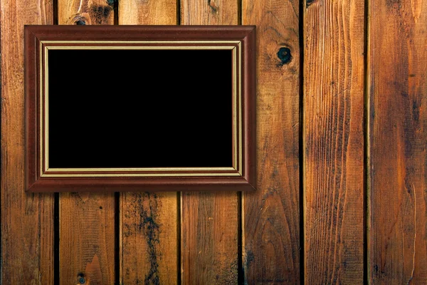 Ročník rám na dřevěné stěně obrazce — Stock fotografie