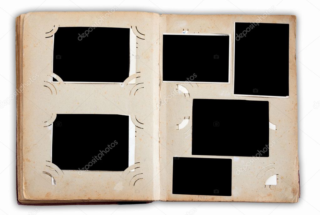 Vintage photo album with empty photos Stock Photo by ©avlntn 1927833