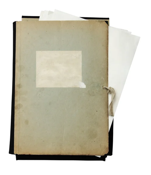 Stary folder ze stosu dokumentów — Zdjęcie stockowe