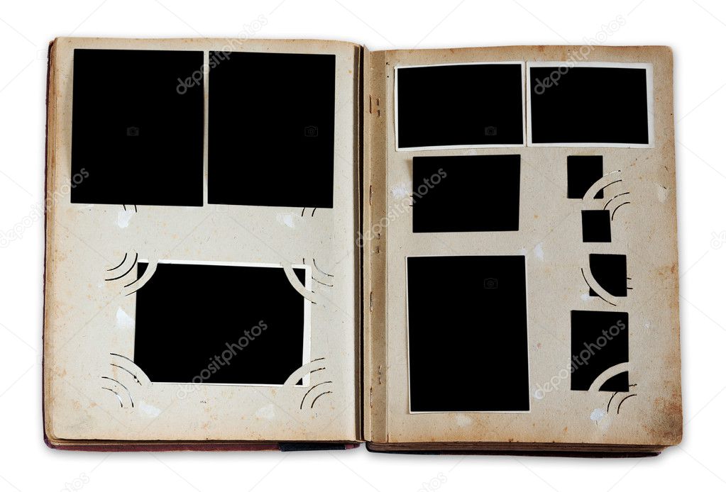 Page of Vintage Photo Album Stock Image - Image of empty, paper