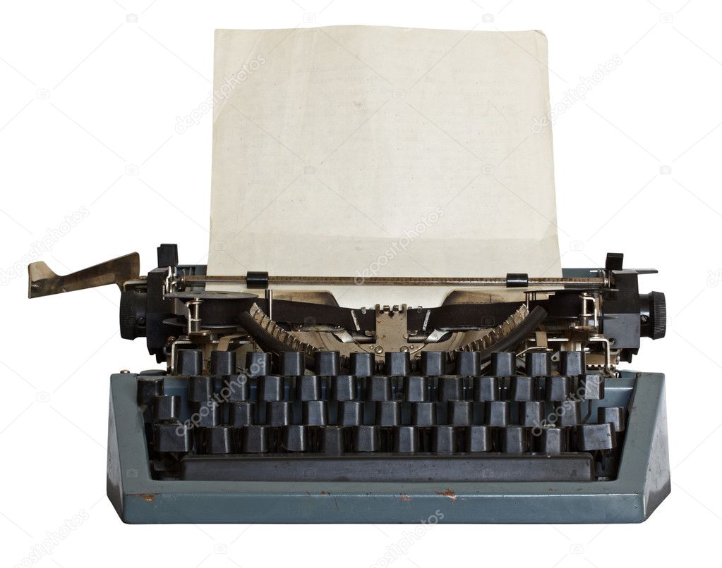 Vintage typewriter with paper — Stock Photo © avlntn 2414606