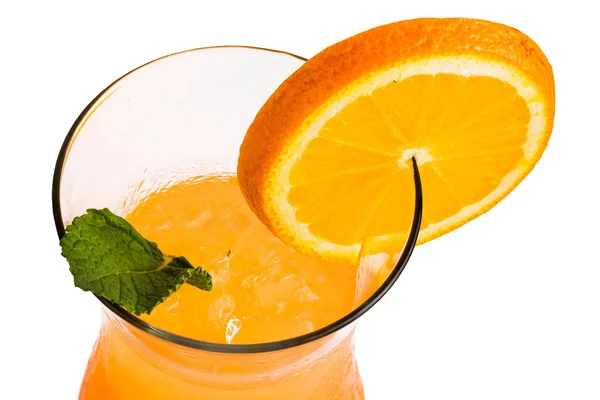 Orangencocktail mit Orangenscheibe Stockbild