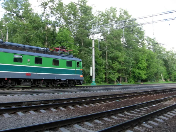 Locomotiva em movimento — Fotografia de Stock