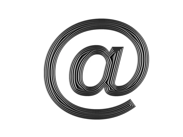 Símbolo de correio metálico — Fotografia de Stock