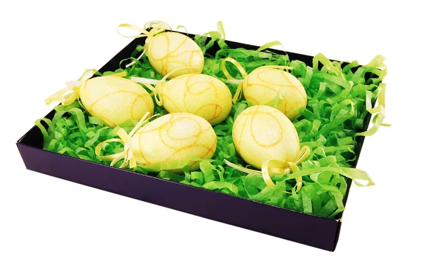 Easter eggs in a box. — Stock Photo, Image