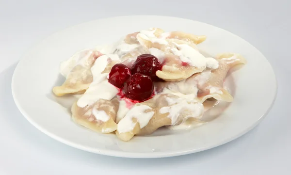 stock image Dumplings with a cherry