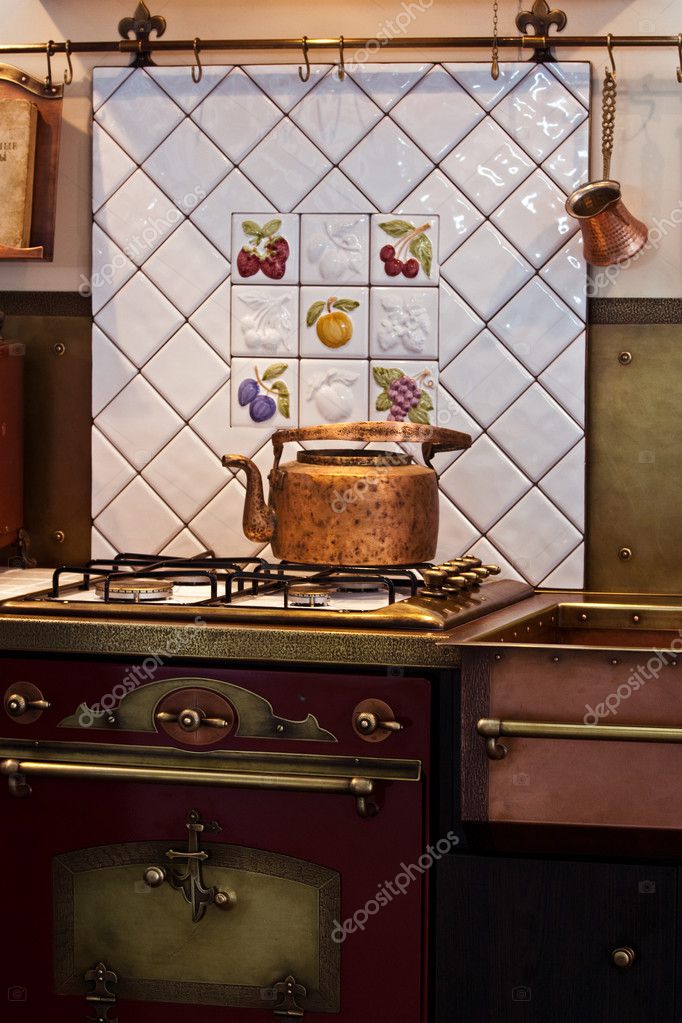 Copper Kettle on stove — Stock Photo © MrTwister 1384075
