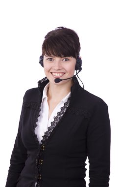 Woman with headset clipart