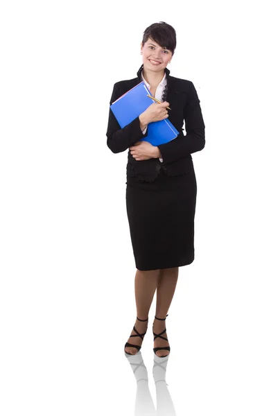Mujer de negocios con archivos . Imagen De Stock
