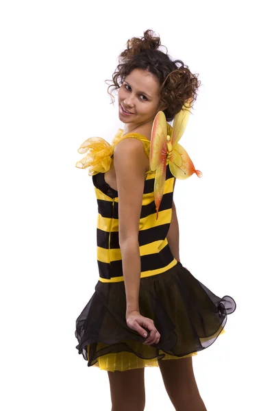 蜜蜂服饰的女人. 图库图片