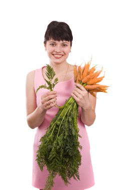 Woman with carrot clipart