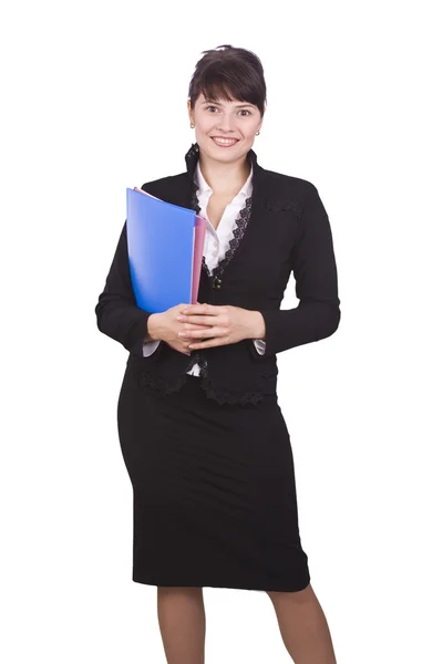 Kobieta biznesu z folderem — Zdjęcie stockowe