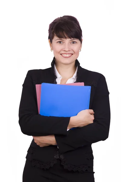 Kobieta biznesu z folderem. — Zdjęcie stockowe