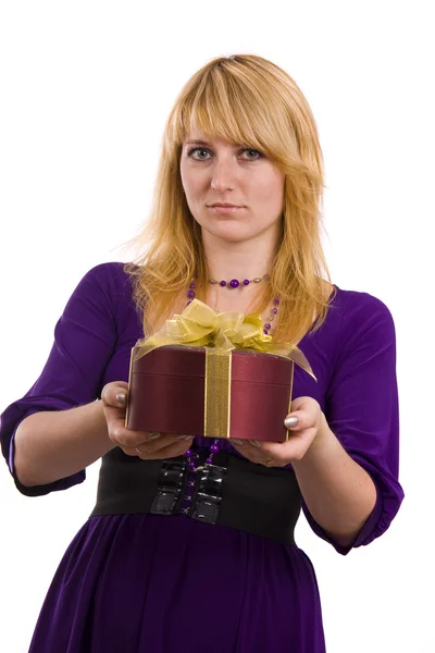 Woman with gift Stock Photo