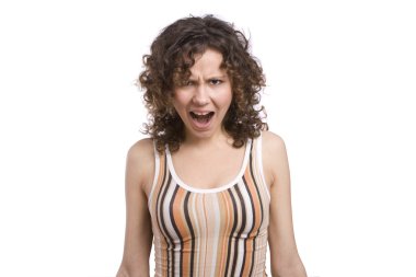 Woman screaming. clipart