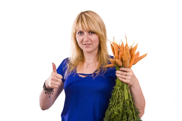 Donna con carota — Foto Stock