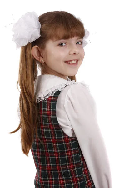 Χαμογελαστό κορίτσι σχολείο. εκπαίδευση. — Φωτογραφία Αρχείου