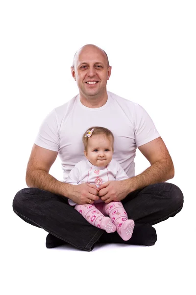 Lycklig familj - far och lilla daught — Stockfoto
