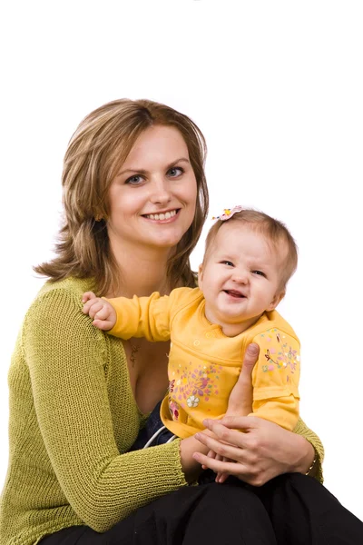 Lycklig familj - mamma och lite daught — Stockfoto