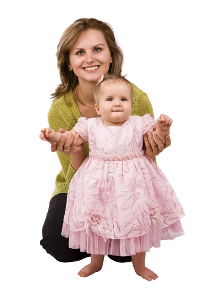 Gelukkige familie - moeder en kleine daught — Stockfoto