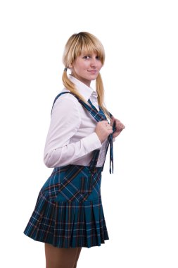 Senior high school girl in uniform clipart