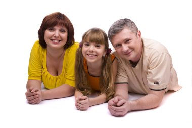 Happy family. Mother, father, daughter clipart