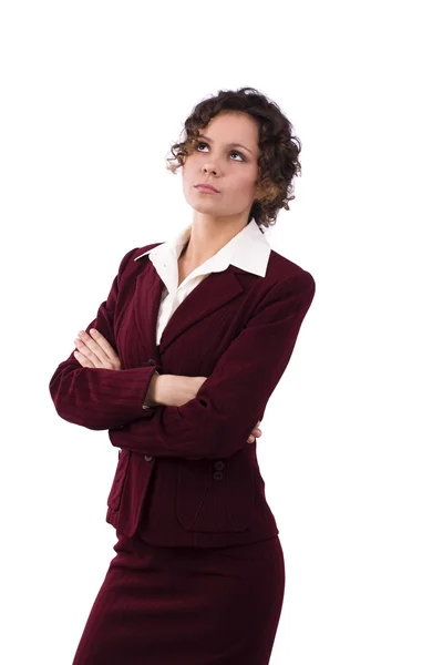 Geschäftsfrau im roten Anzug. — Stockfoto