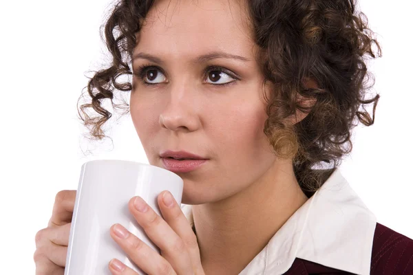 Zakenvrouw drinken koffie — Stockfoto