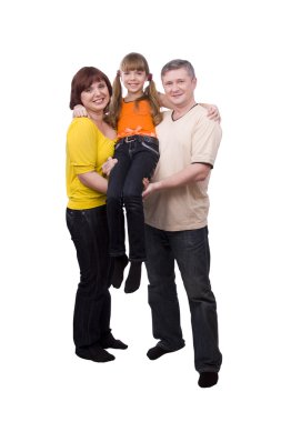 Happy family. Mother, father, daughter clipart