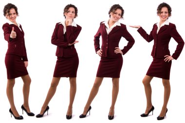 Businesswoman dressed in red suit. clipart