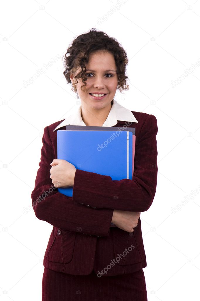 Business woman with files.