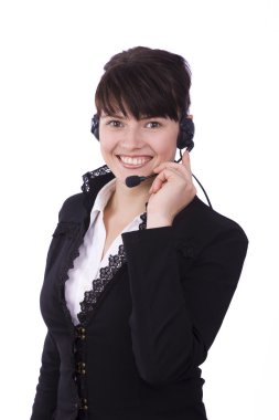 Girl with headset. clipart