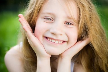 Smiling little girl clipart