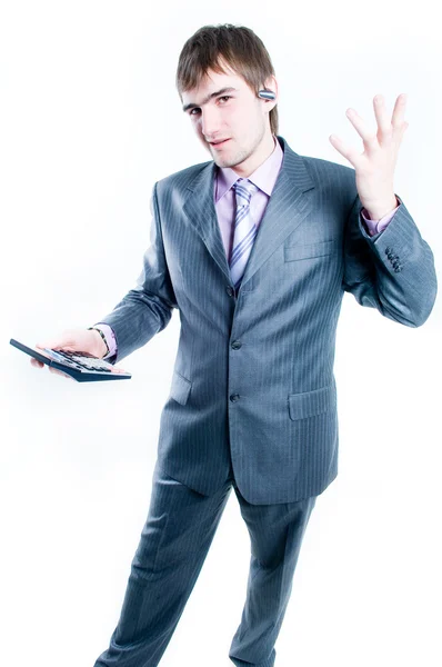 Businessman with calculator — Stock Photo, Image