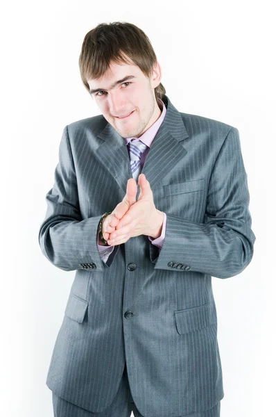 Funny businessman gesticulating — Stock Photo, Image
