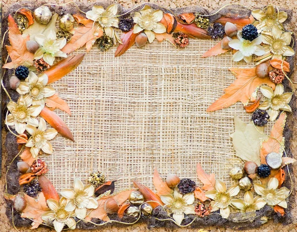 stock image Decorative floral autumn frame