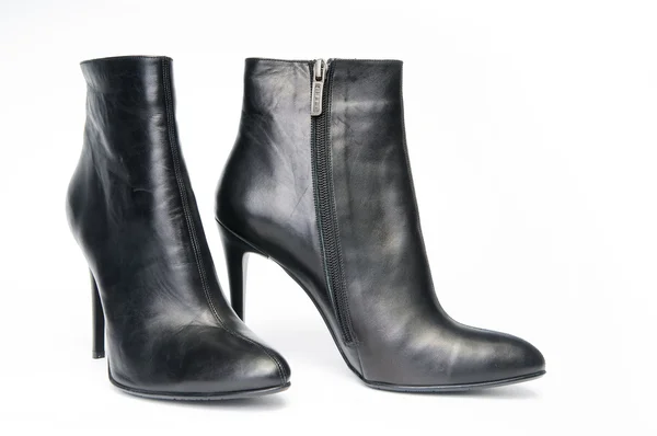 Par de botas femininas pretas — Fotografia de Stock