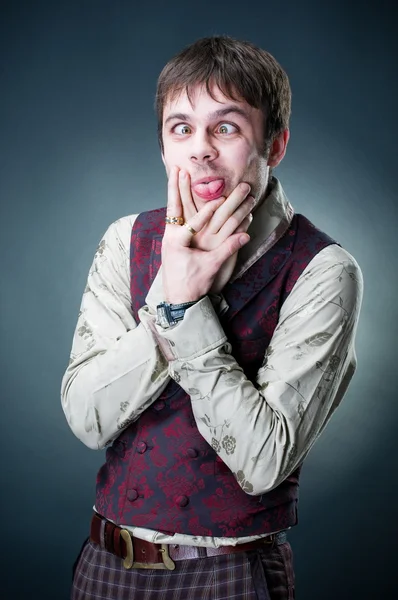 Funny emotional young man — Stock Photo, Image